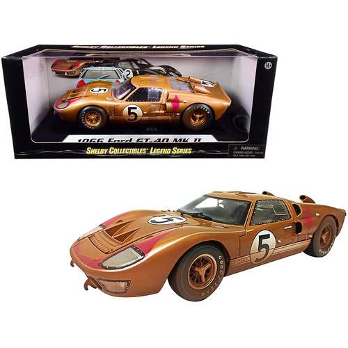 1:18 1966 DIRTY SHELBY FORD GT40 MKII Gold-- Gold #5 -- SHELBY COLLECTIBLES