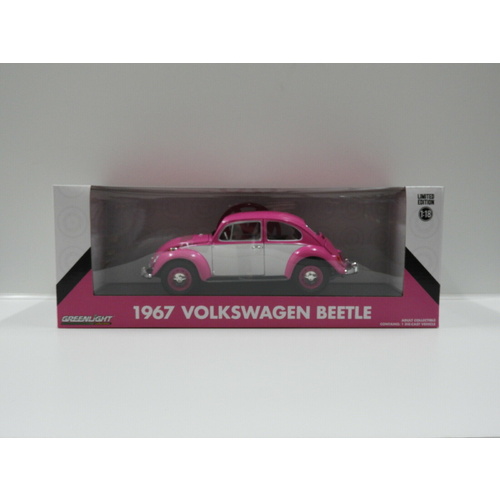 1:18 1967 Volkswagen Beetle (Pink & White) Greenlight