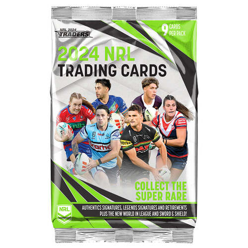 5 packs 2024 NRL Traders Rugby Trading Cards Retail pack of 9 cards 45 cards total
