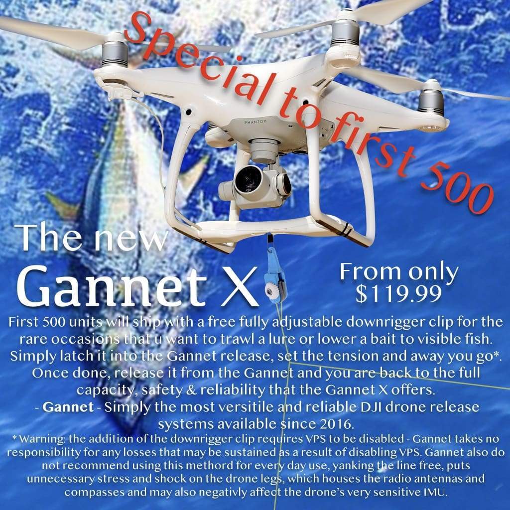 DRONE FISHING L GANNET X DRONE FISHING BAIT RELEASE FOR DJI PHANTOM 3 & 4  GANNET payload