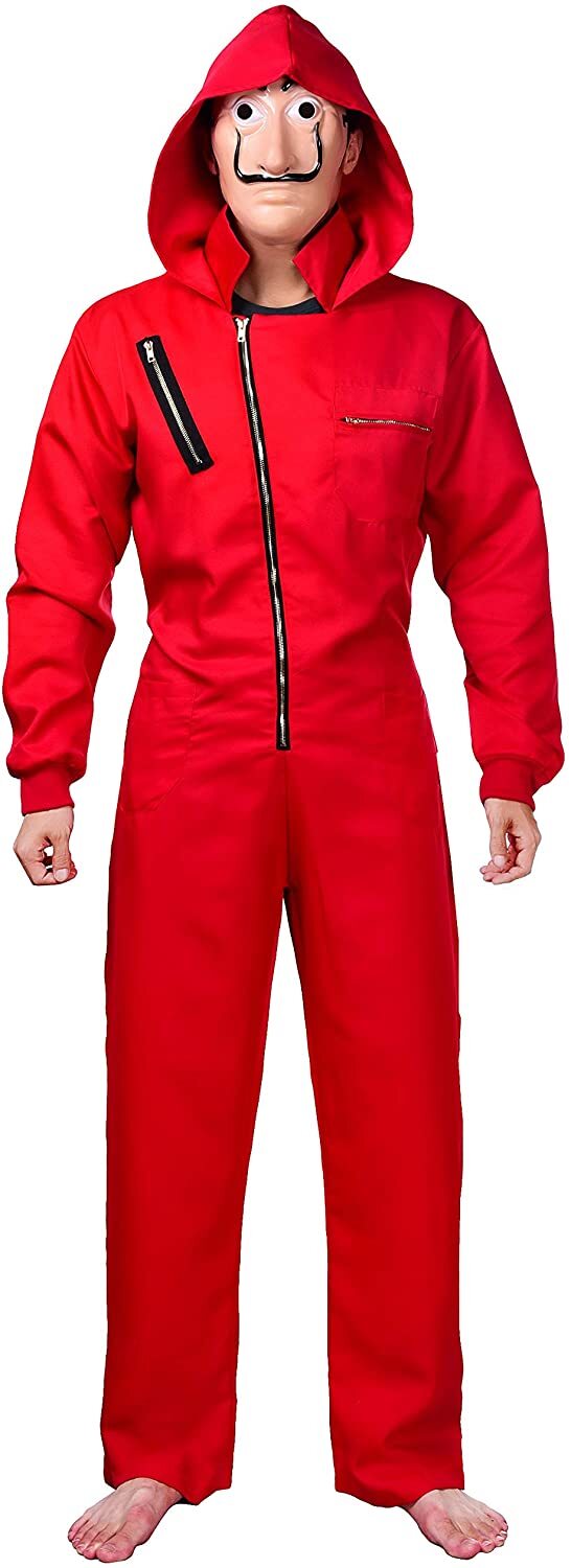 Buy Red Jumpsuits Costume Compatible with Money Heist Costume, for La Casa  De Papel, Unisex Red Coveralls Halloween Group Couple Cosplay with Mask  (Child M) Online at Low Prices in India -