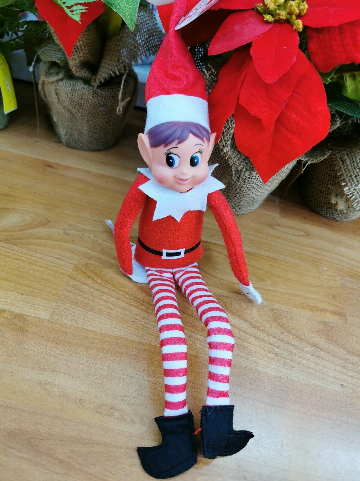 Original Sitting Elf Big Ears Girl Christmas Toy Naughty Elves Behavin ...