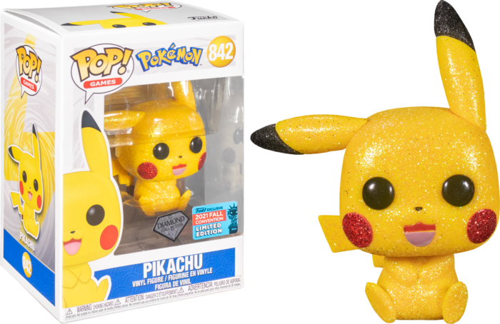 Pokemon - Pikachu Sitting Diamond Glitter Festival of Fun 2021 US Exclusive  #842 Pop! Vinyl