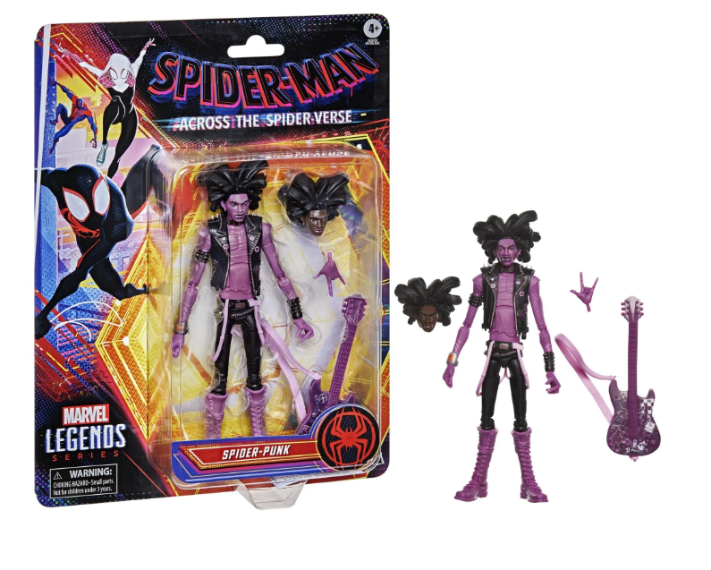 Marvel Legends Series - Action Figure Spider-Punk 15 Cm, Da Spider-Man: Across The Spider-Verse, Con Accessorio Chitarra