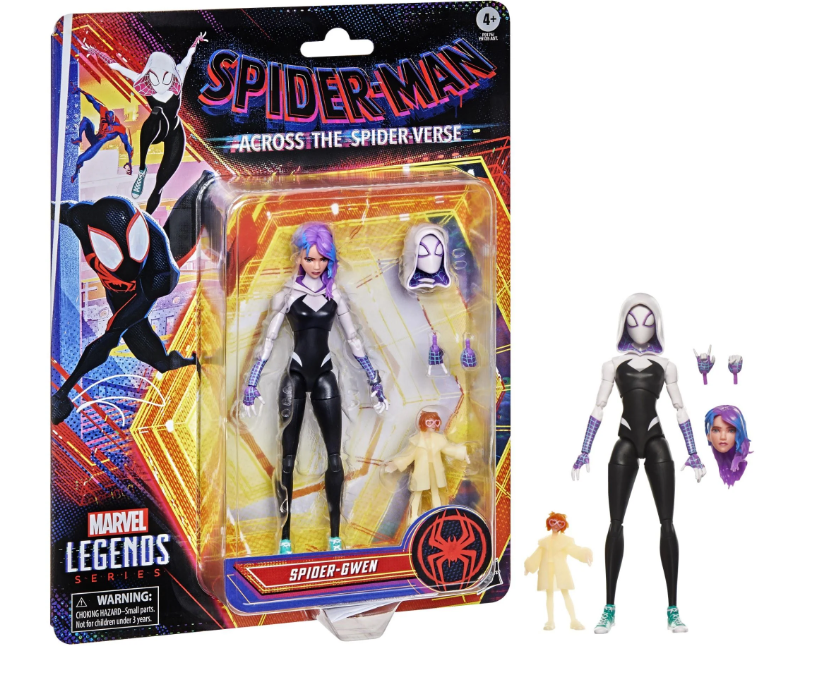 Action Figure Marvel Legends Spider-Gwen 15 Cm Da Spider-Man: Across The Spider-Verse, Con Testa E Mani Alternative