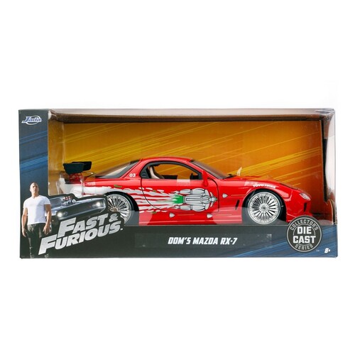 Fast & Furious - 1993 Mazda RX-7 1:24 Scale Hollywood Ride Red and silver