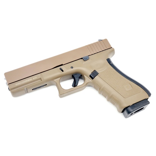 Well G17 CO2 gel blaster - Tan glock 17 gbb FREE Pistol stand and bag of the hardest gels on purchase!