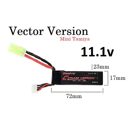11.1v Lipo Battery (Short Vector Version) (Tamiya Plug) for gel blaster