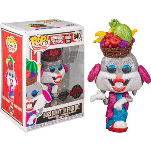 Looney Tunes - Bugs Bunny with Fruit Hat Diamond Glitter 80th Anniversary #840 Pop! Vinyl