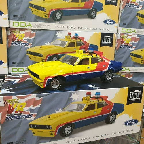1:18 Yellow Police MFP Ford XB Falcon 1st of the V8 Interceptors Mad Max Model first (no window on box)