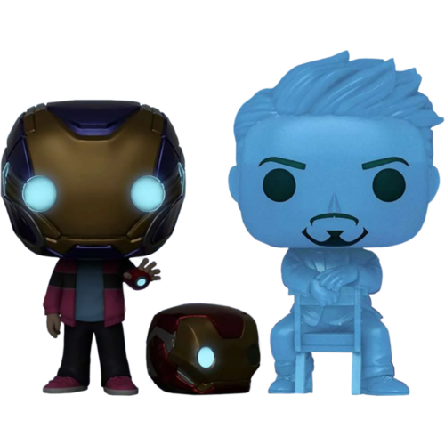 Avengers 4: Endgame - Hologram Tony Stark & Morgan with Helmet Glow in the Dark Pop! Vinyl 2-Pack