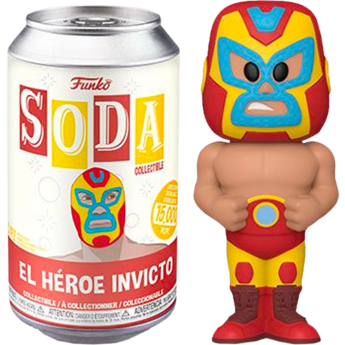 Marvel: Lucha Libre Edition - El Heroe Invicto Iron Man Vinyl SODA Figure in Collector Can