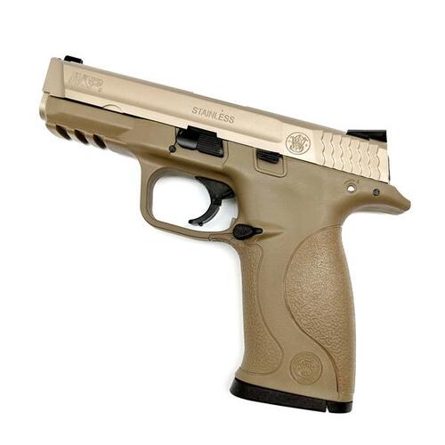 M&P 9 Gas Blowback Gel Blaster, Multi-colour, GBB Pistol GOLD/TAN FREE Pistol stand and bag of the hardest gels on purchase!