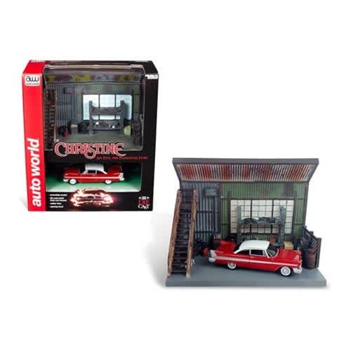Christine Darnell’s Garage with 1:64 Scale 1958 Plymouth Fury Diorama Set
