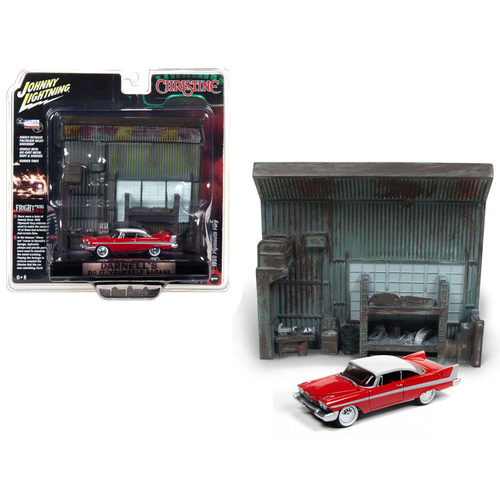1958 Plymouth Fury Red with Darnell's Garage Interior Diorama from Christine