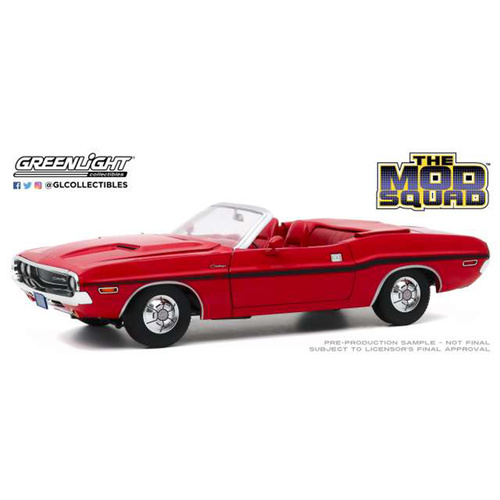 The Mod Squad 1970 Dodge Challenger R/T Red Convertible 1:18 Diecast Car