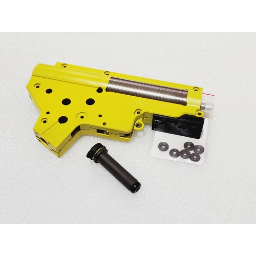 Retroarms Yellow Cerakoted CNC V2 Gearbox kit for Gel Blaster