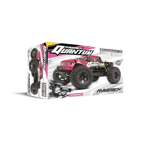 Maverick MV150101 Quantum MT 1/10 4WD Brushed Electric Monster Truck (Pink/Yellow)