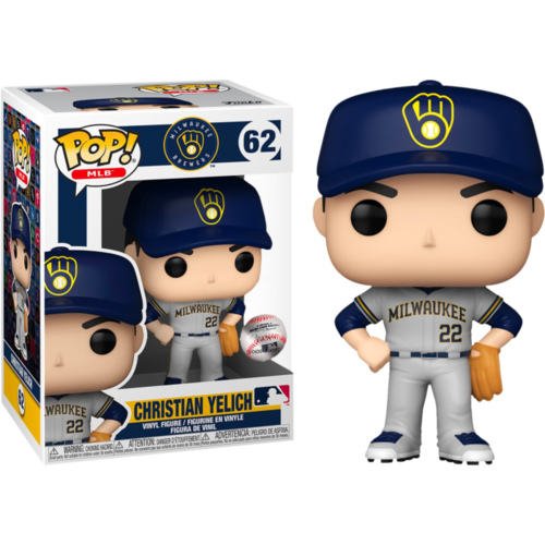 MLB Baseball - Christian Yelich Milwaukee Brewers Away Uniform #62 Pop! Vinyl