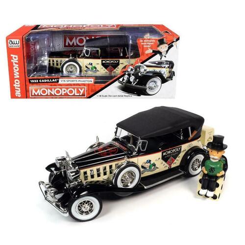 1/18 Monopoly 1932 Cadillac V16 Phaeton w/Mr Monopoly man