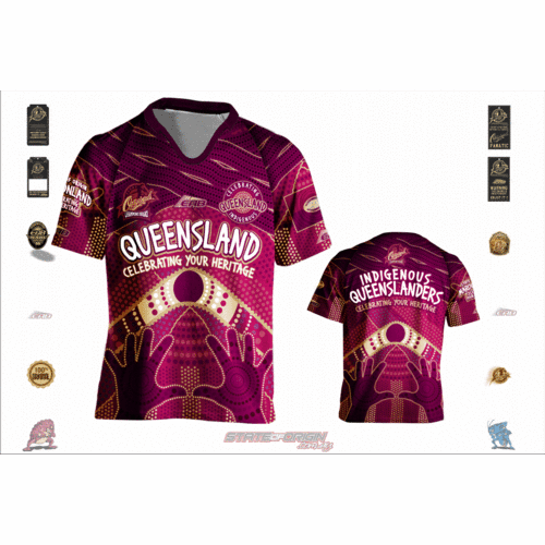 (XL) (AP61) State of Origin - Maroons Indigenous Jersey AP61 HANDS QLD (Size: XL)