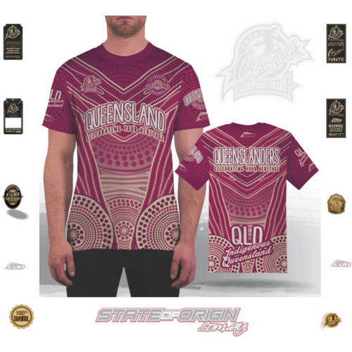 State of Origin - Maroons Indigenous "The Place I call home" AP95 QLD (Size: Small)