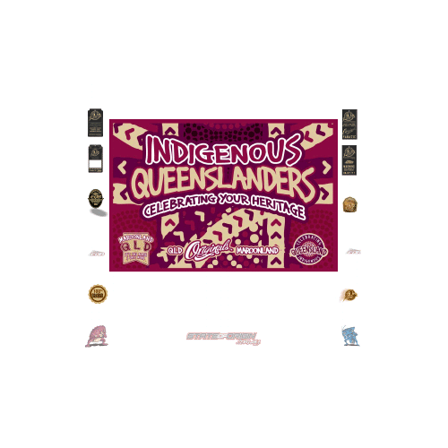 (BF18) State of Origin - QLD INDIGENOUS MAROONLAND BANNER / FLAG BF18 "Celebrating our Heritage"