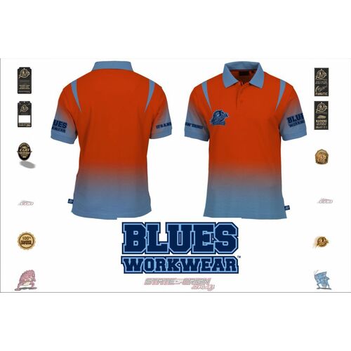 (L) STATE OF ORIGIN - NSW TEAM ” BLUES WORKWEAR” POLO SHIRT