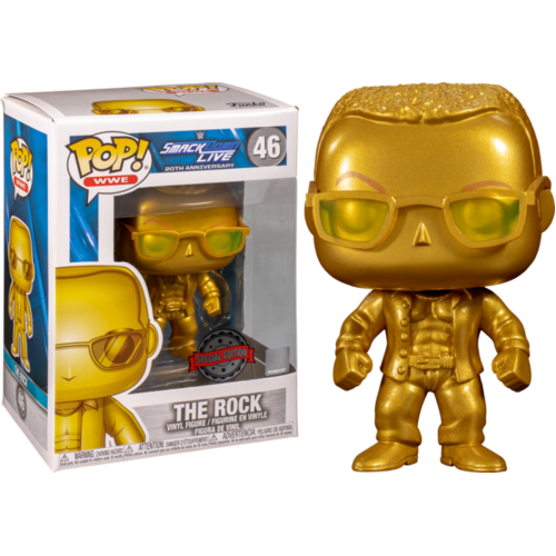WWE - The Rock Metallic Gold Smackdown 20th Anniversary #46 Pop! Vinyl