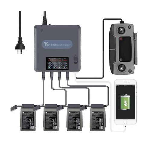 6 in 1 Battery Charger with LCD Screen & Storage Mode for DJI Mavic 2 m2-bc13