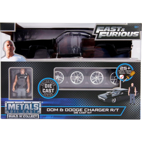 The Fast and the Furious - 1970 Dodge Charger R/T with Dom Metals 1/24th Scale Die-Cast Vehicle Replica Model Kit