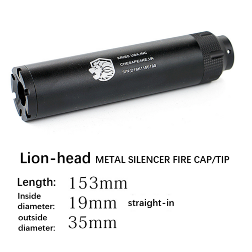 Lion Head Metal 19mm Silencer for Gel Blaster