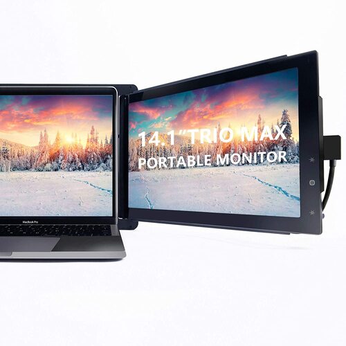 Mobile Pixels TRIO Max 101-1004P01 14" Portable LCD Monitor, Metallic Black portable dual screen 2nd laptop screen monitor