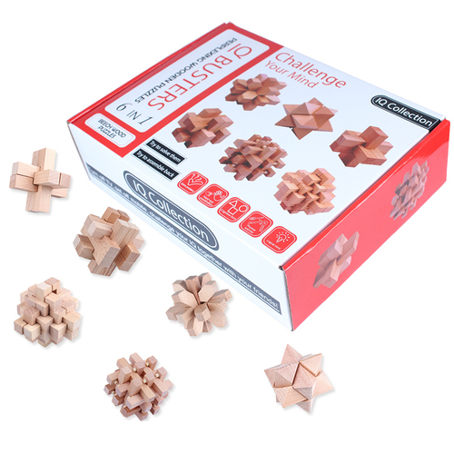 brain game 6 in 1 Kongming Luban Lock Brain Puzzle Teaser Chinese Traditional Unique 3D Wooden Puzzle Educational Toys for Teens and Adults