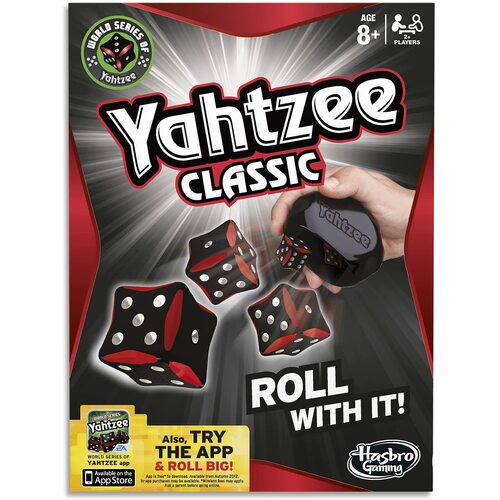 YAHTZEE Classic Game - Risk It All - Roll the Dice to Win - Highest Score Wins - Casino Die - Adults, Family Board Games and Toys for Kids - Boys and