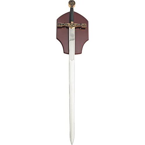 BladesUSA C-900G Two-Tone Excalibur Medieval Sword with Display Plaque, 45-1/2-Inch Length
