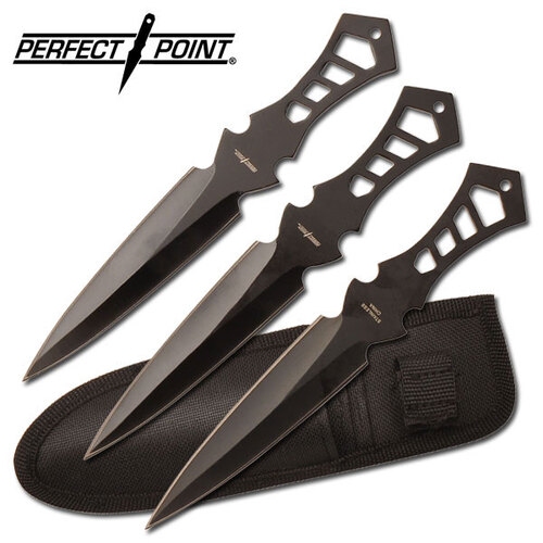 Perfect Point™️ Set of 3 Black Throwing Knives TK-017-3B