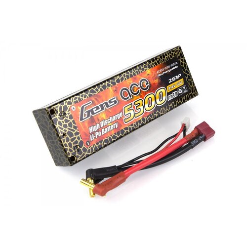 B-65C-5300-2S1P-Hardcase-10 | Gens Ace 7.4v 5300mAh 65C Hard Case ROAR Approved LiPo Battery for rc car