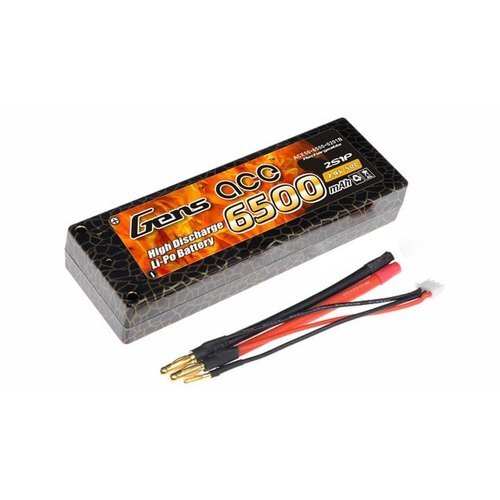 GENS ACE 6500MAH 50C 7.4V HARD CASE BATTERY (4.0MM BANANA TO DEANS PLUG) for rc car