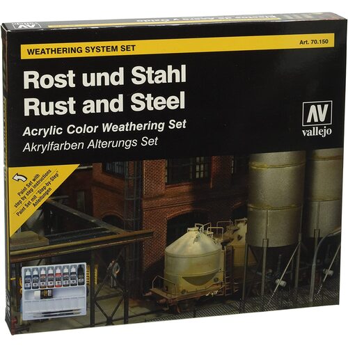 VALLEJO 70150 MODEL COLOUR RUST AND STEEL BOX ACRYLIC 9 PAINT SET