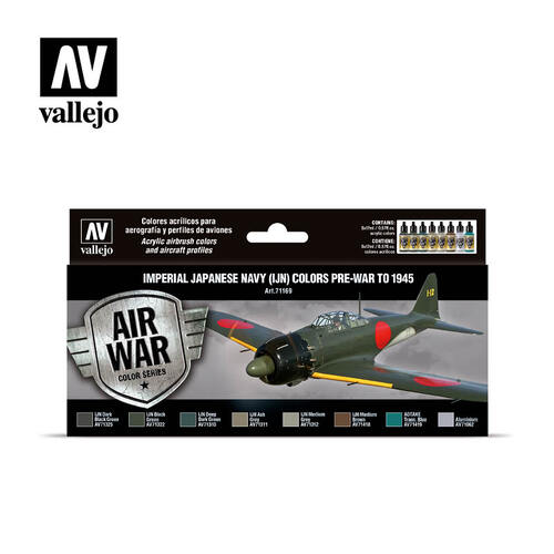 VALLEJO 71169 MODEL AIR IMPERIAL JAPANESE NAVY (IJN) 8 COLOUR SET acrylic