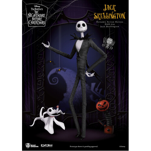 Beast Kingdom Dynamic Action Heroes The Nightmare Before Christmas Jack Skellington and Zero DAH-019 Figure