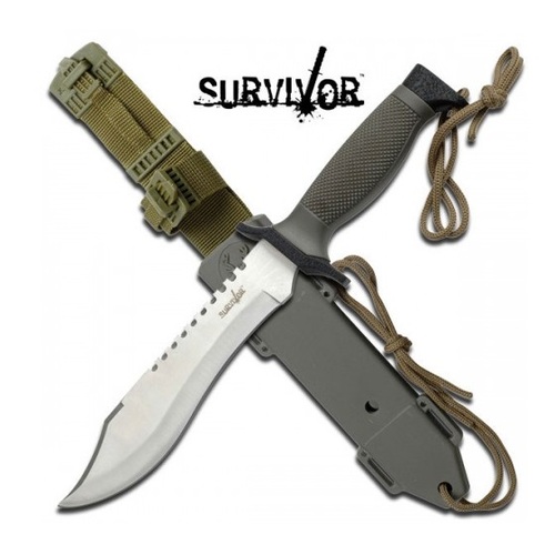 Survivor Tactical Huntng Knife with Rope Cutter Blade