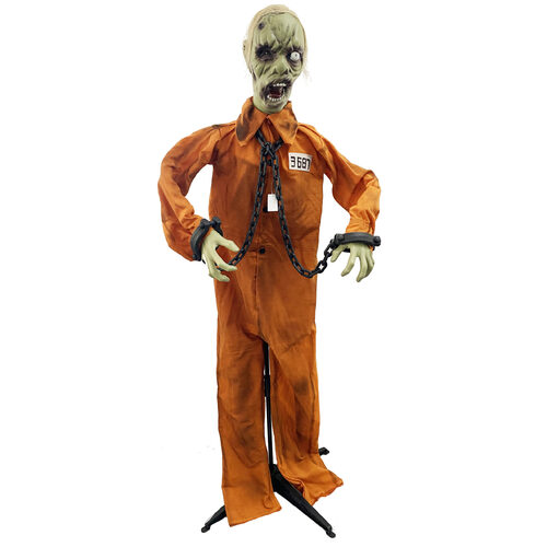 FD0250 – Animated Zombie Prisoner halloween decoration life size