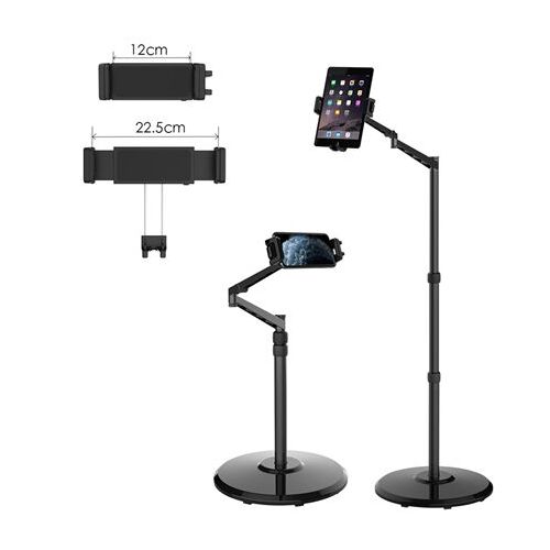 Smatree Cellphone & Tablet Floor Stand, 360 Degree Rotating with Height Adjustable Stand