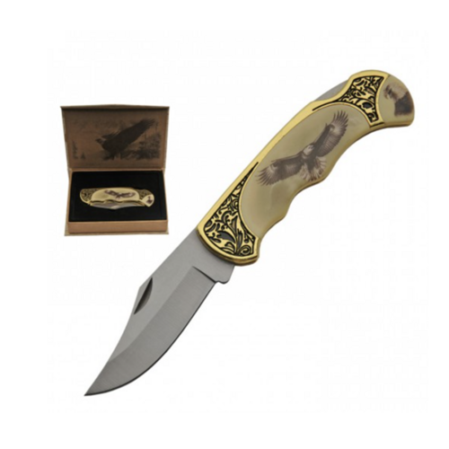 Gold Eagle Folding Knife in Gift Box