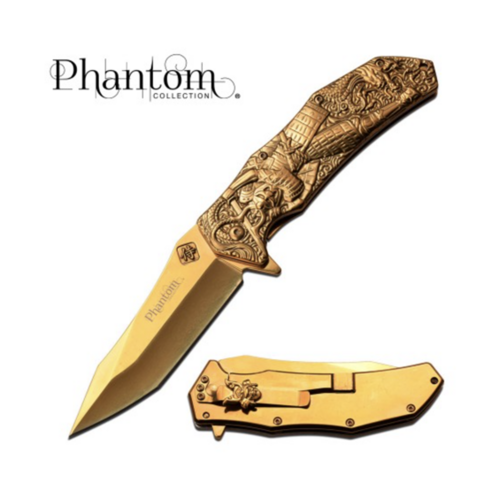 Phantom Collection – Gold Samurai Folding Knife