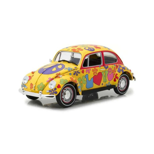 1:18 + Hippie Peace & Love 1967 VW Beetle Right Hand Drive  die cast