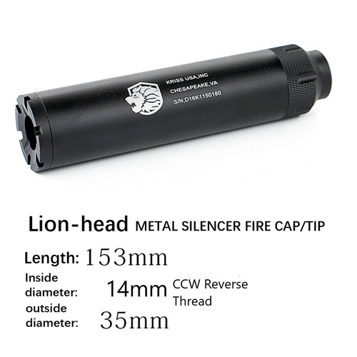 Lion Head Metal 14mm Silencer for Gel Blaster