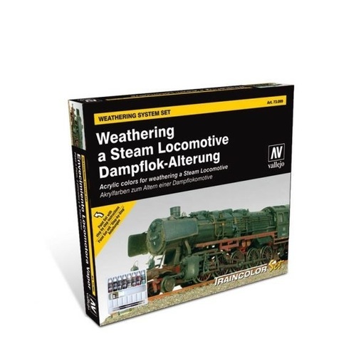 VALLEJO 73099 MODEL COLOUR BOX SET WEATHERING A STEAM LOCOMOTIVE 9 paint set